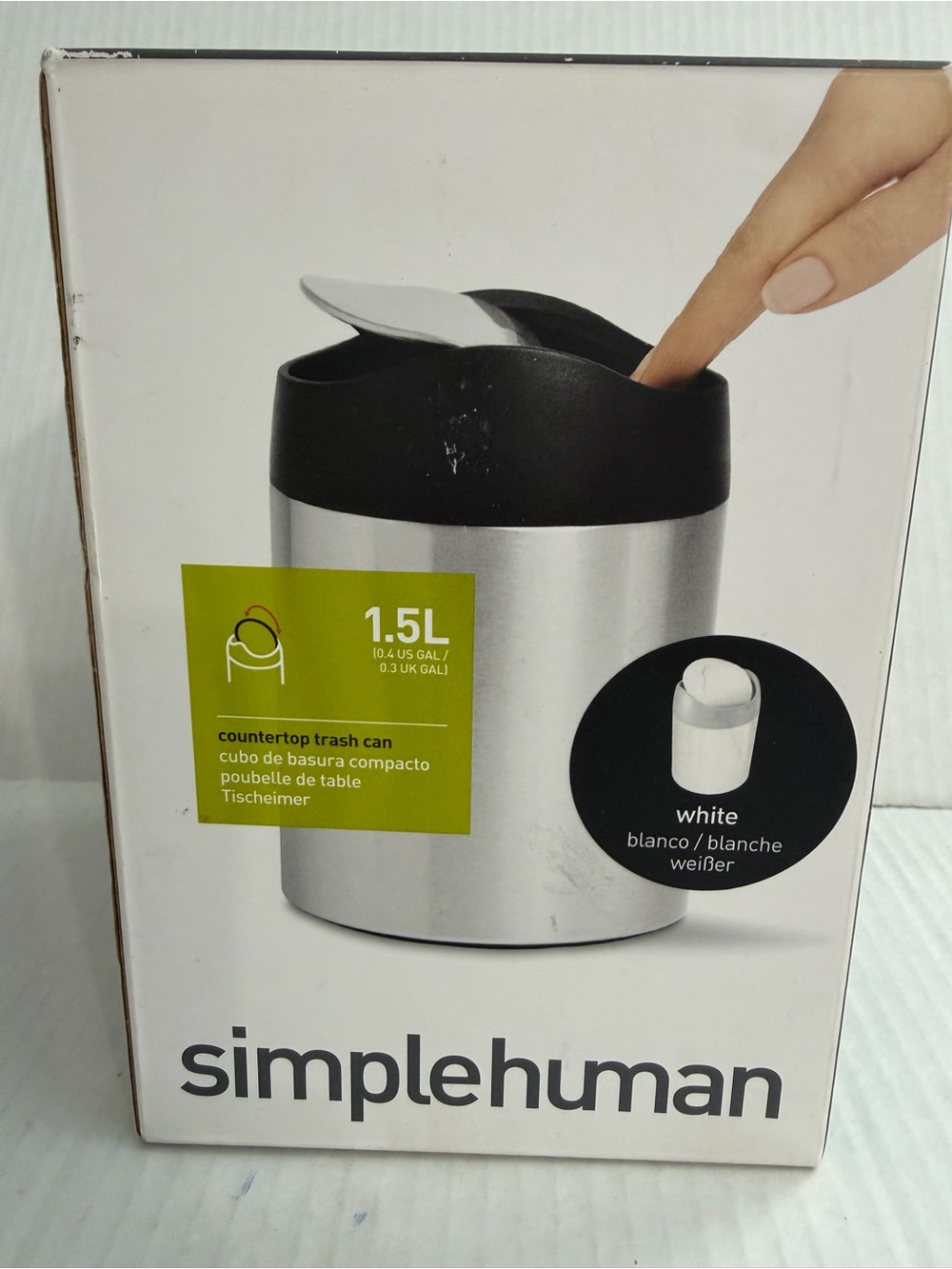 simplehuman 1.5L Countertop Trash Can